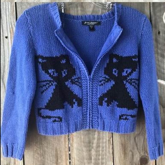 ISO 2 Betsey Johnson NY Black Label Kitten Cardigans in Size S,M or L! - Picture 1 of 2
